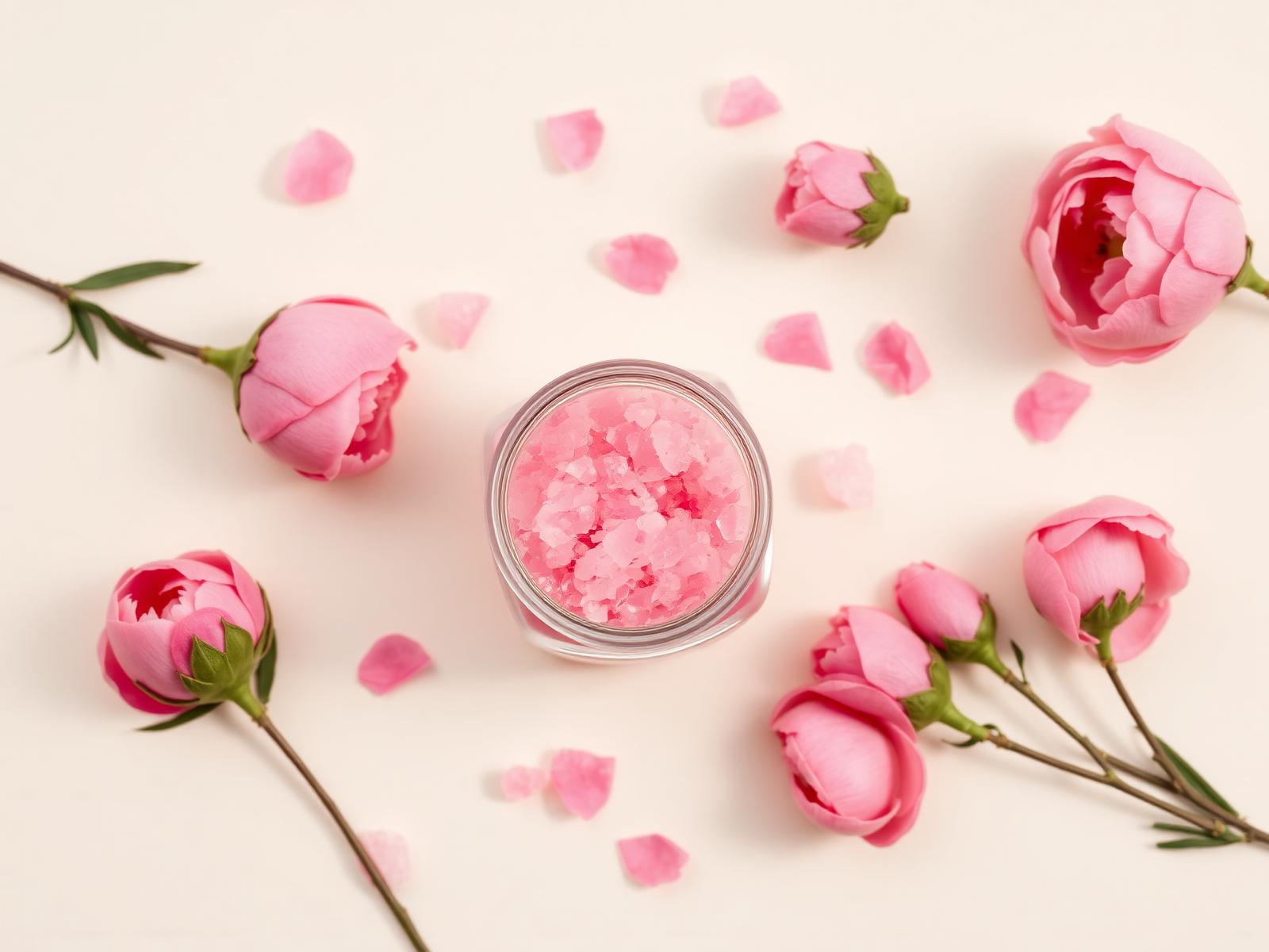 Pink sugar scrub jar